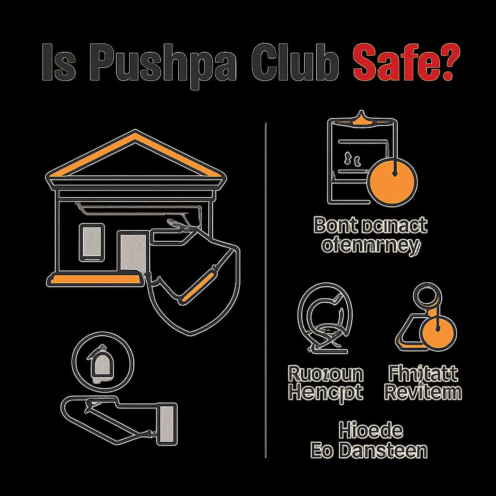 An educational illustration depicting key points about Pushpa Club's safety.