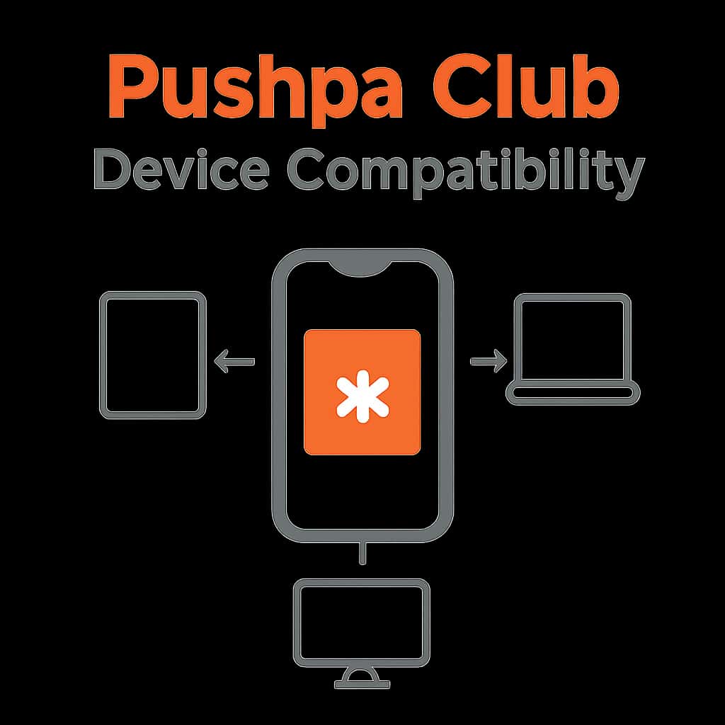 Diagram illustrating device compatibility for Pushpa Club.